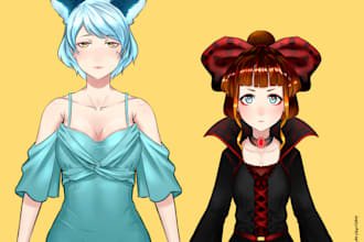 draw vtuber and live2d models character