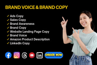 be your copywriter, ad copy, brand voice, google and amazon descriptions,