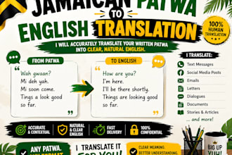 professionally translate jamaican patois to english