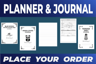 design your recommended custom kdp interior, planner,journal notebook