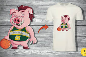 draw awesome cartoon t shirt design for you