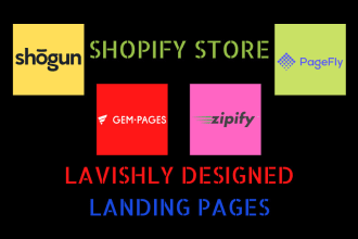build shopify landing page using shogun, pagefly, zipify, gempages