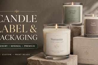 design luxury candle labels and packaging
