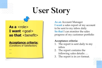provide user story for web and mobile application