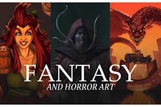 draw dark and medieval fantasy illustrations, and horror art