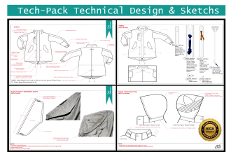 do fashion design tech pack sketches for manufacturing
