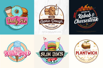 design food fast food ba catering baking and seafood logo
