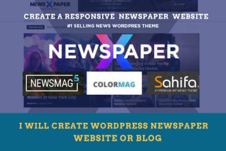 design and customize wordpress blog, magazine and newspaper website