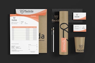 create professional logo, stationery, and complete branding identity kit