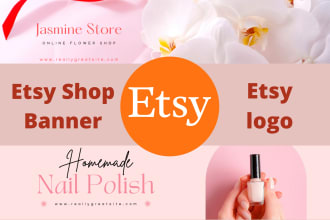 design your etsy shop banner, shop icon  and logo in 24 hours