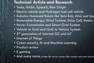 write technical articles and research