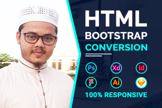 convert psd to html, xd to html, sketch to html, figma to html responsive