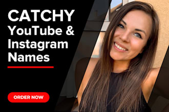 brainstorm catchy youtube, instagram, and tiktok names