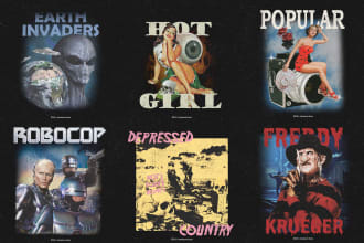 make a streetwear and bootleg vintage design t shirt