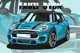 draw your car and motorcycle into cartoon vector