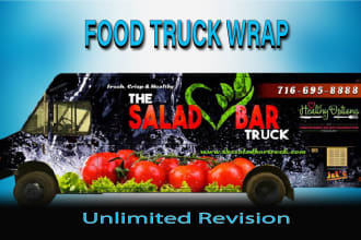 do professional luxury food truck wrap, car, van, vehicles, truck and bus wrap