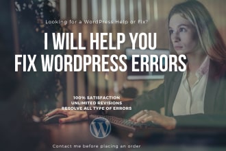 fix wordpress errors, php issues, local host, customization errors