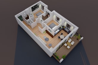do 3d floor plan for residential and commercial building