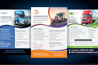 design logistics freight dispatching truck flyer in 8 hours