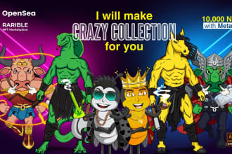 create custom nft art collection with 100, 1k and 10k nfts