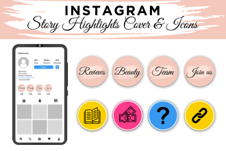 design instagram highlight story covers and icons