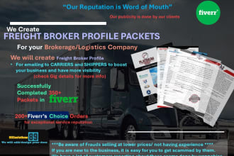 urgently create and design freight broker profile packets