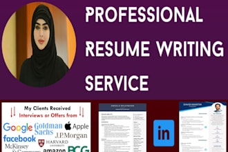 do professional resume writing, CV writing, and linkedin