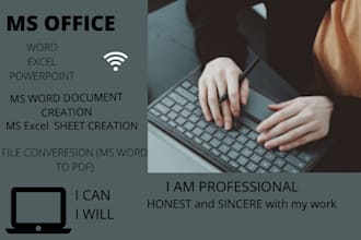 do ms office, excel, and powerpoint task urgently