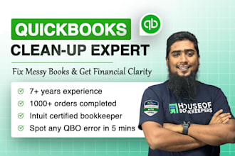 do setup, clean up and bookkeeping in quickbooks online, xero and wave