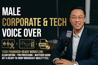 record a professional corporate voice over for tech explainers and commer