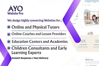 design or redesign education website for tutors, consultants, and academies