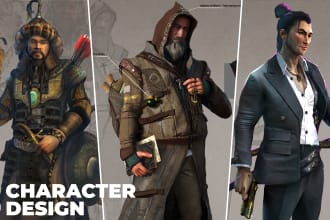 do a 2d character design and concept art for your game