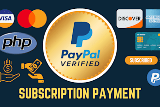 integrate paypal subscription, one time payment gateway