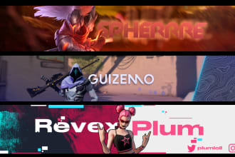 design a gaming youtube banner and twitch banner