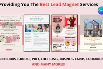 design unique pdf, lead magnet, ebook, workbook in canva