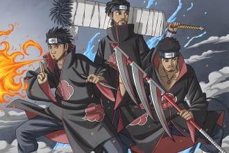 draw you in naruto akatsuki anime manga style