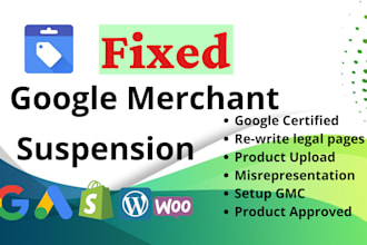 fix google merchant center suspension, fix misrepresentation