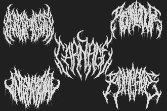 draw your custom brutal death metal logo in 24 hour