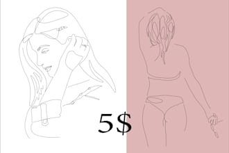 draw minimalist line art illustration