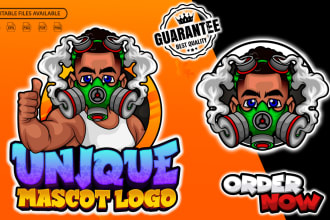design unique memorable cannabis mascot logo design in 24hrs