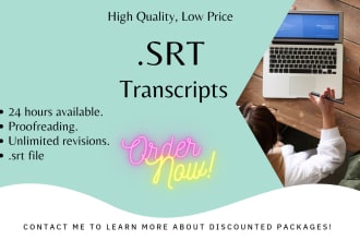 create subtitles, captions and srt transcripts