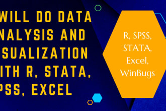 do data analysis, visualization using r, stata, spss, excel