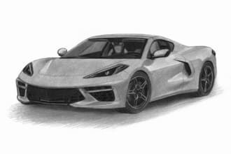 hand draw your car into pencil illustration