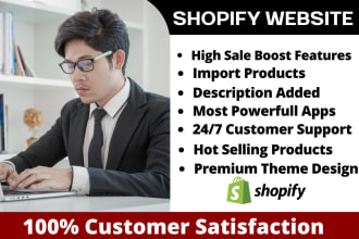 build shopify website,dropshipping store or shopify store