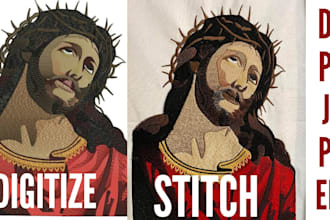 do embroidery digitizing in pxf, xxx, exp, and dst in 1 hour