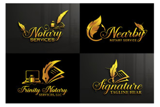 design signature, notary, mobile notary, and beauty logo
