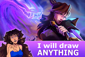 draw vibrant digital paintings or portraits of you, oc or fan art