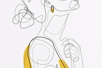 draw one line art, line drawing of your portrait