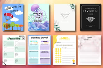 do design custom journal planer , notebook, diary cover and page