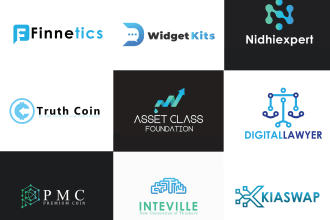 do modern startup, tech, crypto security technology, and app logo design